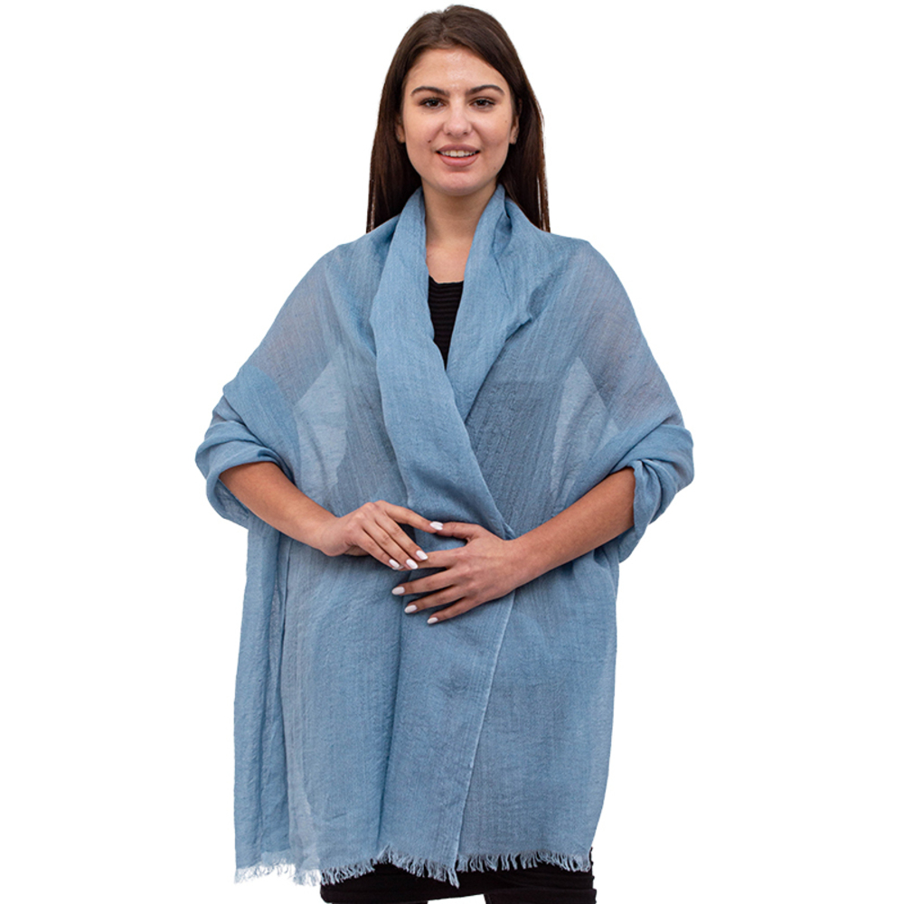 Kiton Scarf Women size 90X206 Steel Blue